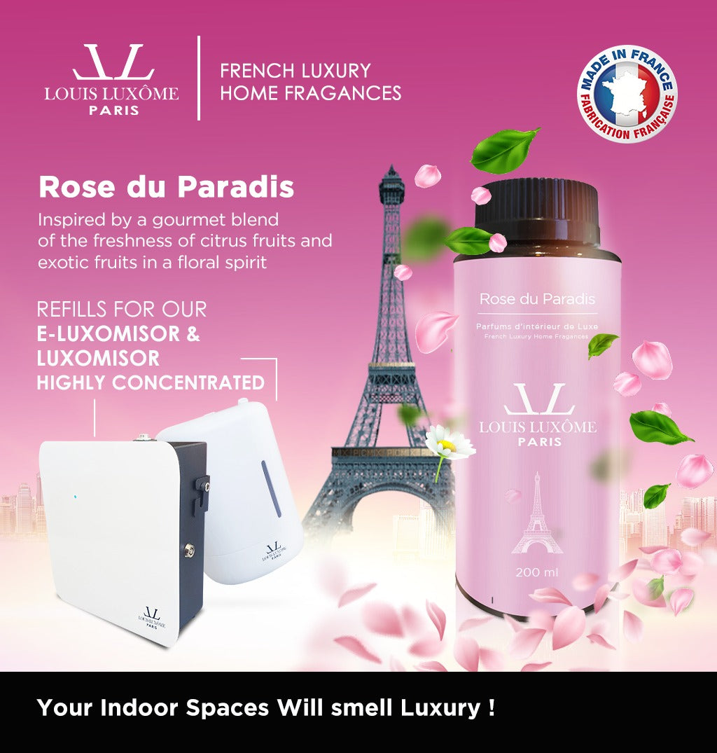Rose du Paradis:French Luxury Home Fragances Luxômizing Refill for Luxômizors