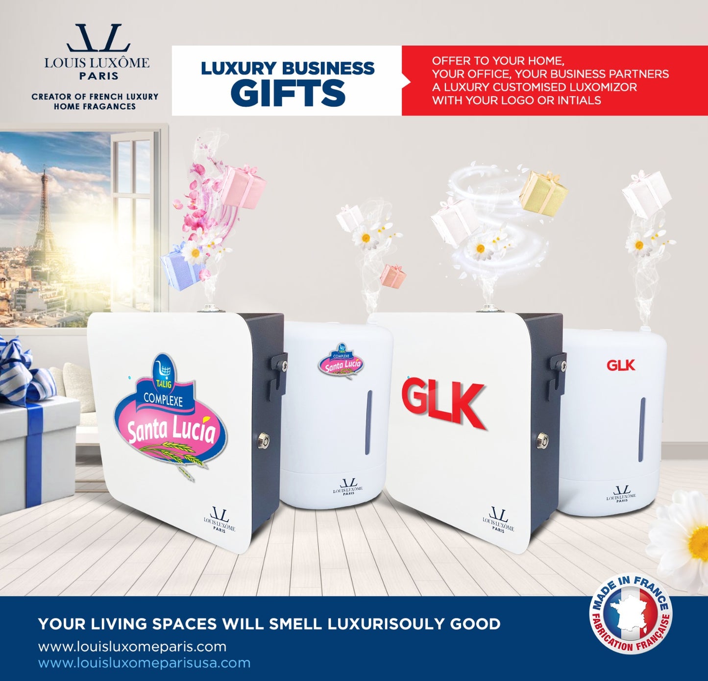 World Innovation: Customization of our luxomizors to your company's image