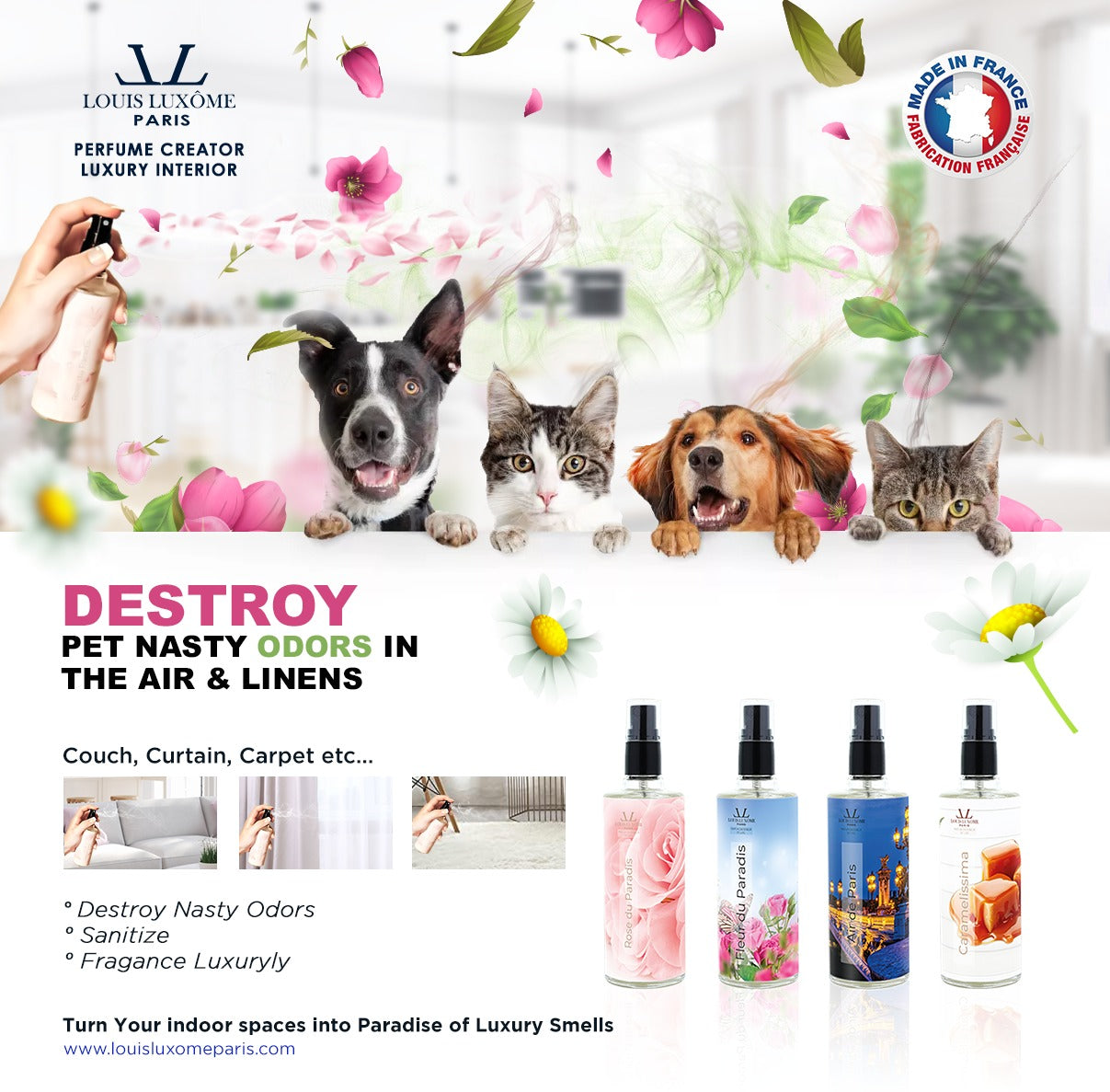 All-in-1 & Most complete & powerful french luxury home Fragances Sprays Luxômizors