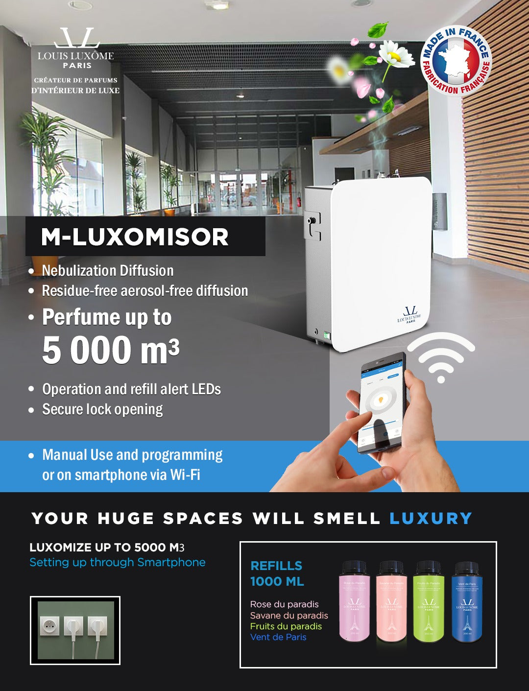 M-Luxômizor:Luxury Home Fragance High Tech Bluetooth Diffuser by LOUIS LUXÔME PARIS