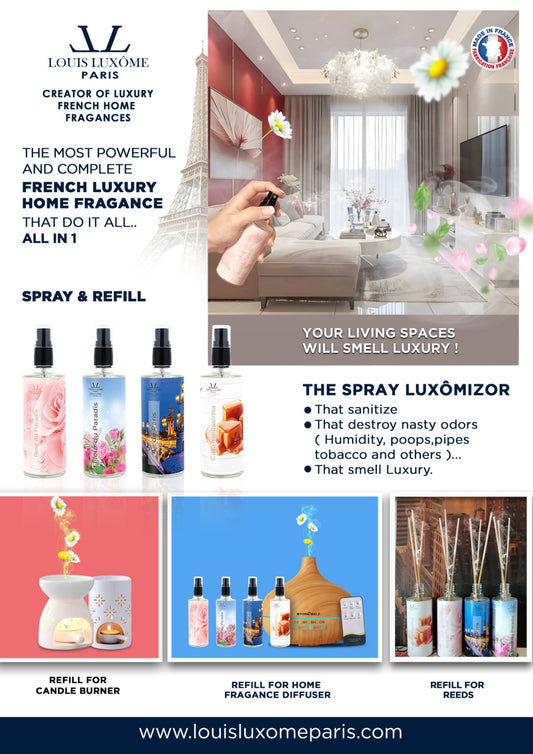 All-in-1 & Most complete & powerful french luxury home Fragances Sprays Luxômizors