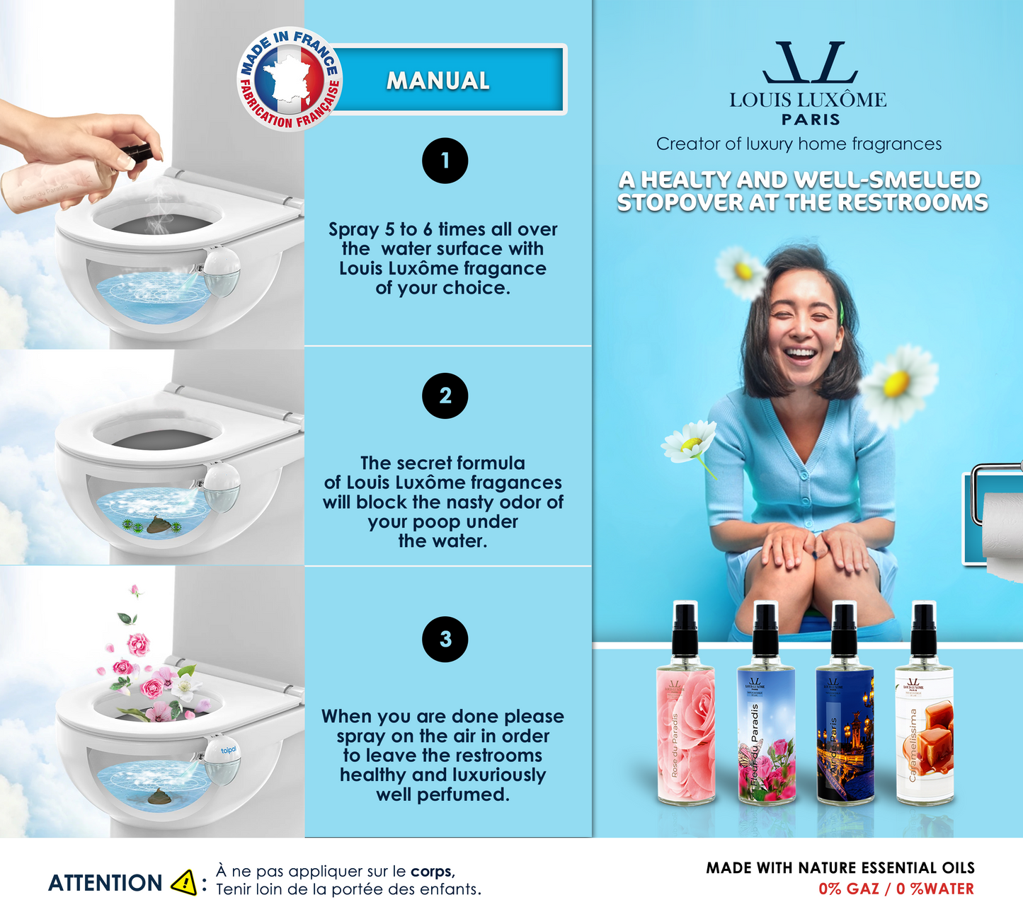RESTROOMS MAGICAL TRICK & FRENCH LUXURY HOME FRAGANCES SPRAYS