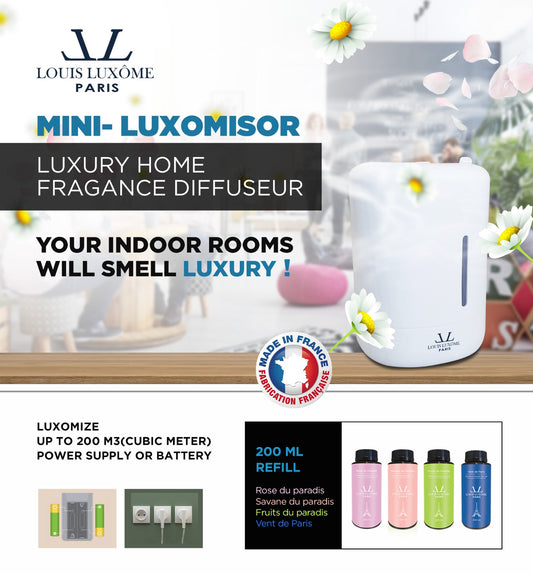 The MINI-LUXOMIZOR:LUXURY HOME DIFFUSER FOR SMALL & MIDDLE SIZE SPACES